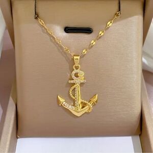 ⚓️10k Gold Delicate Nautical Anchor Dainty Necklace